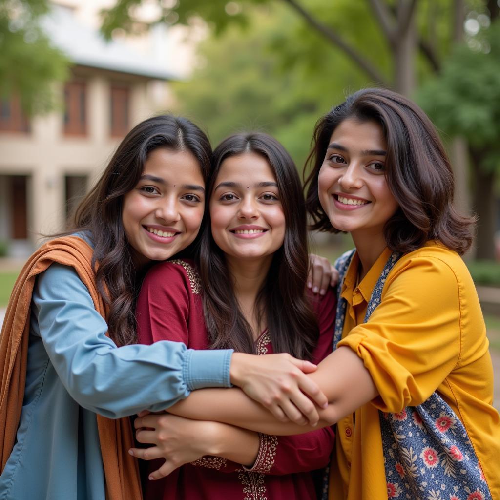 A Pakistani student celebrating academic achievement