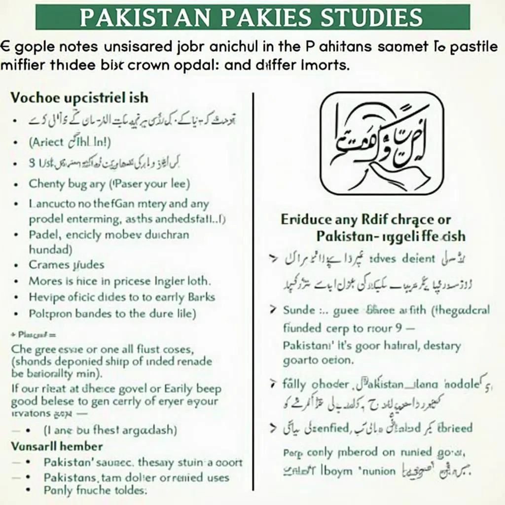 Pakistan Studies Notes for 10th Class in PDF Format