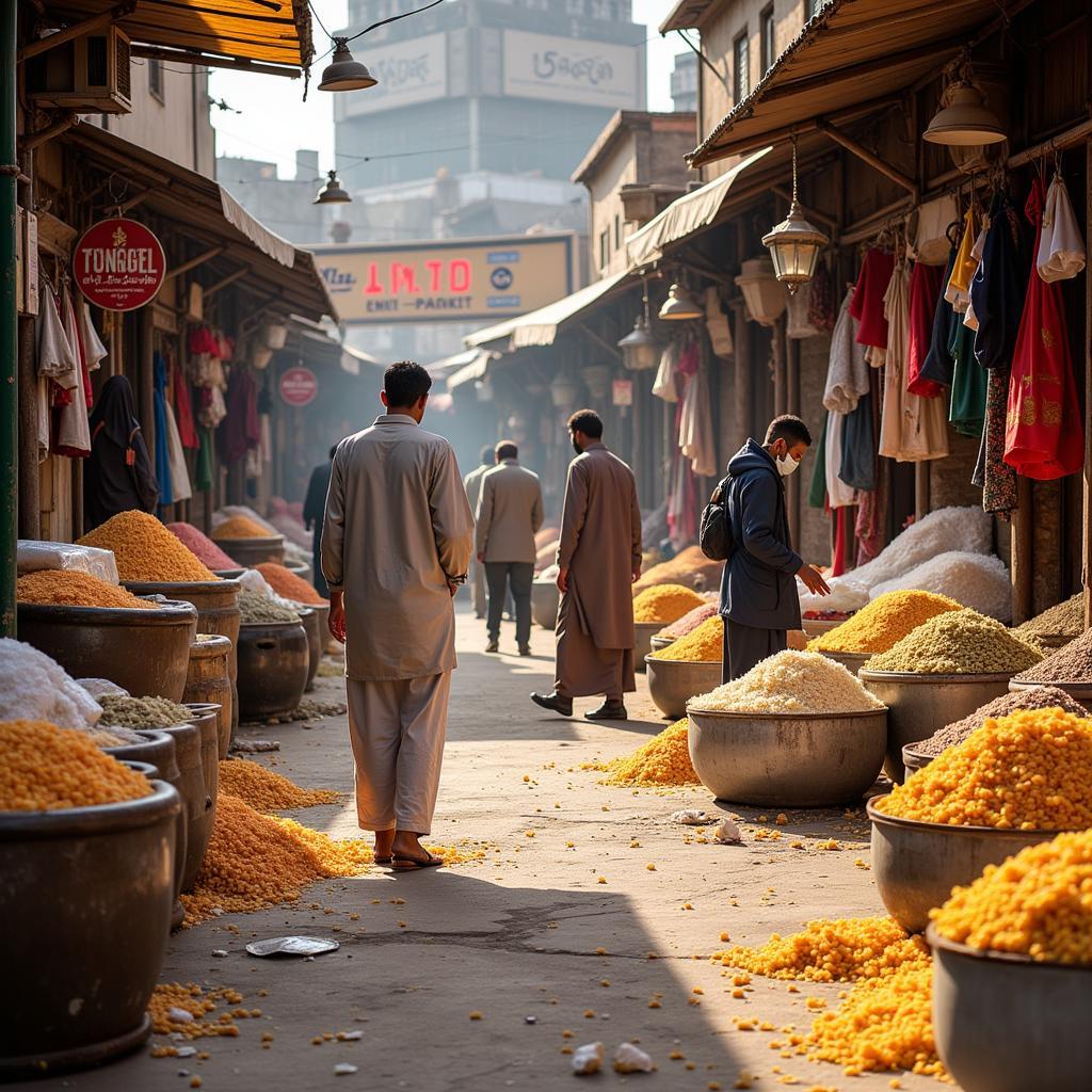 bustling sugar market in pakistan