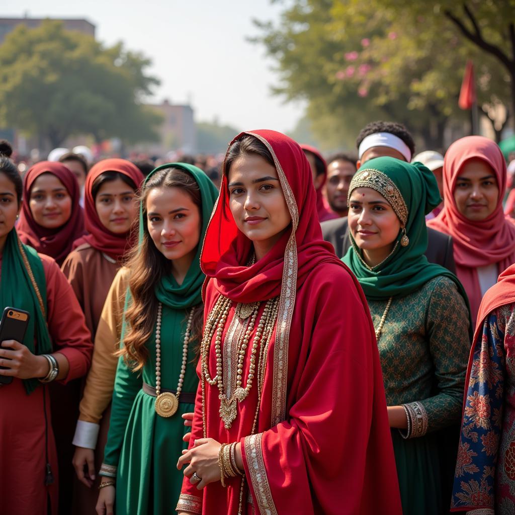 People from different regions of Pakistan celebrating their cultural heritage.