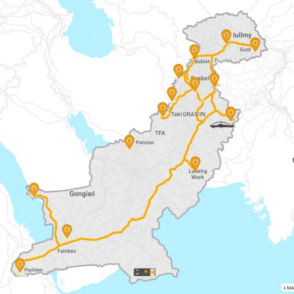 Vehicle Tracking Map of Pakistan