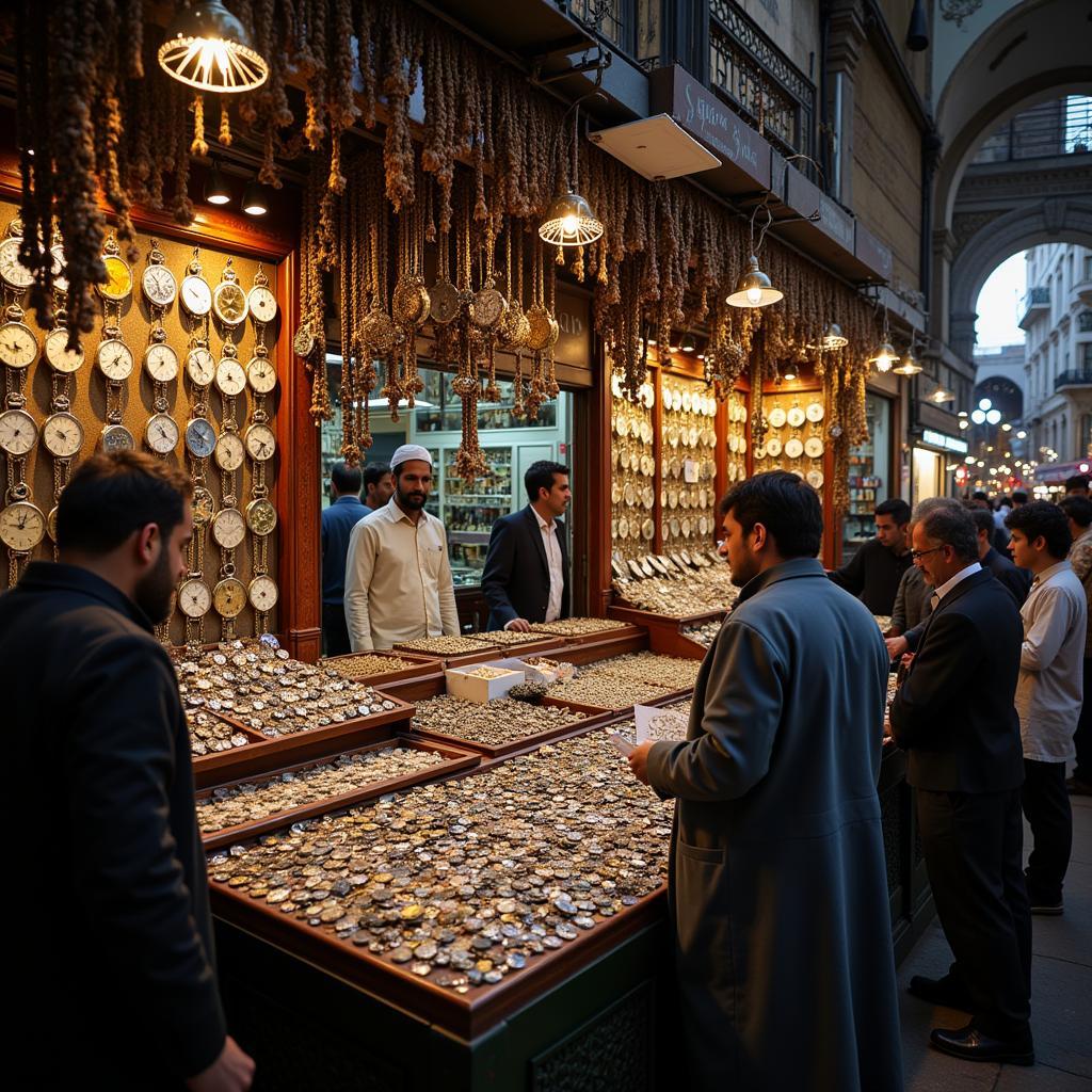 Bustling watch bazaar in Pakistan