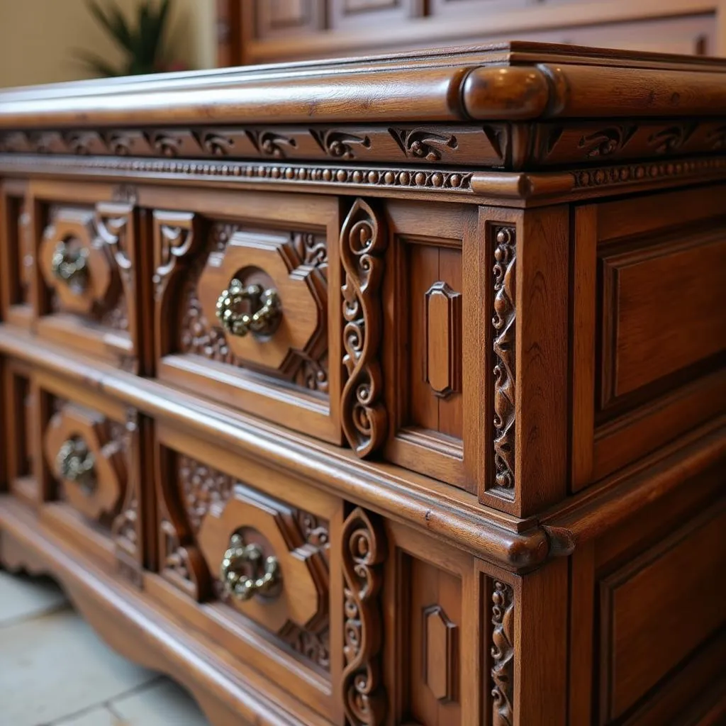 Intricately Carved Bedroom Set in Pakistan