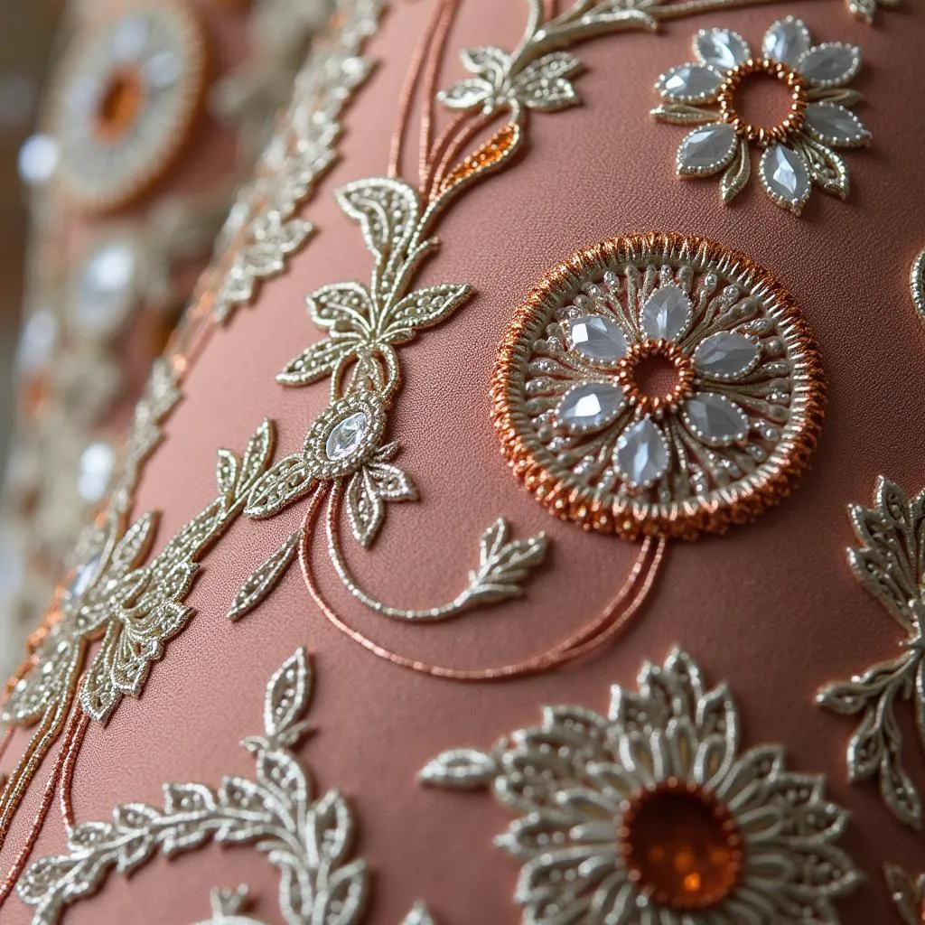 Pakistani Bridal Dress Embroidery Details