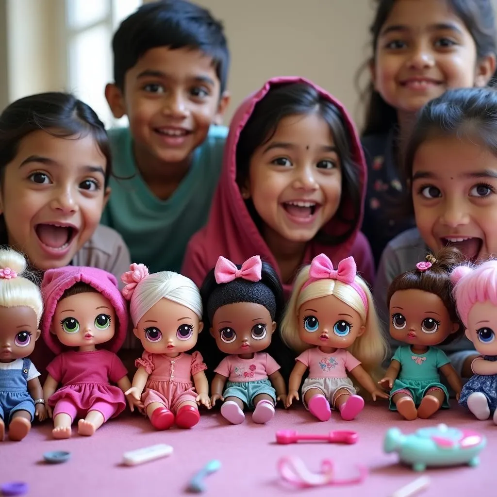 Pakistani Children Playing with LOL Dolls