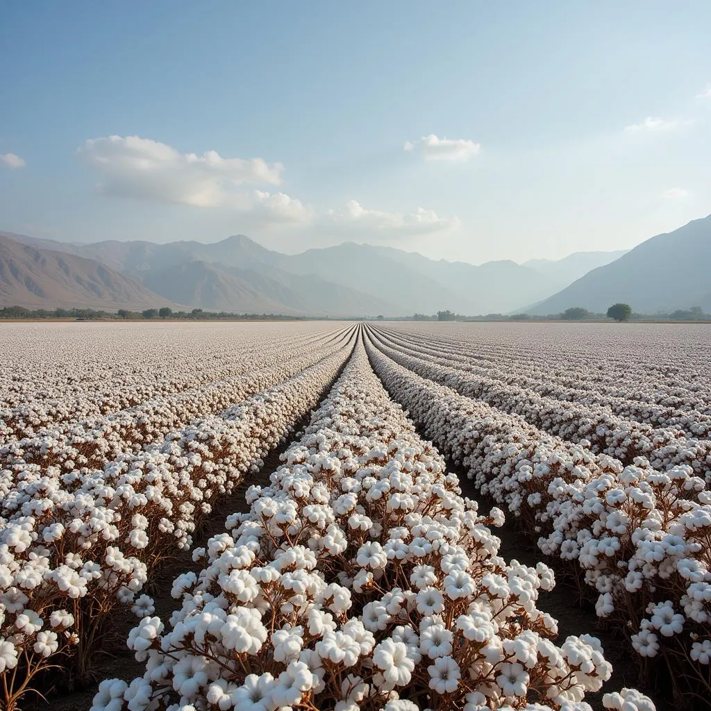 Vast Cotton Fields in Pakistan