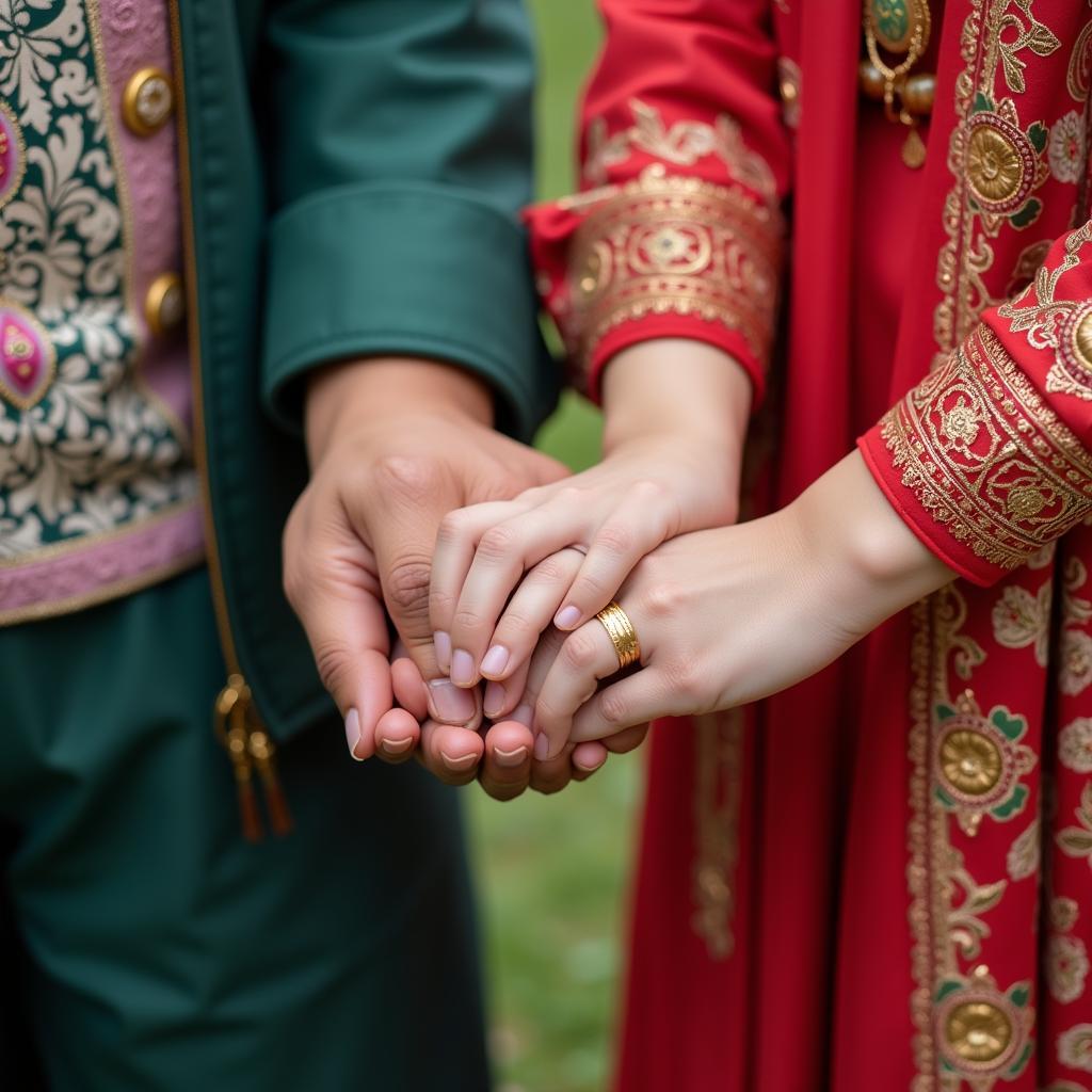 Pakistani Couple Holding Hands