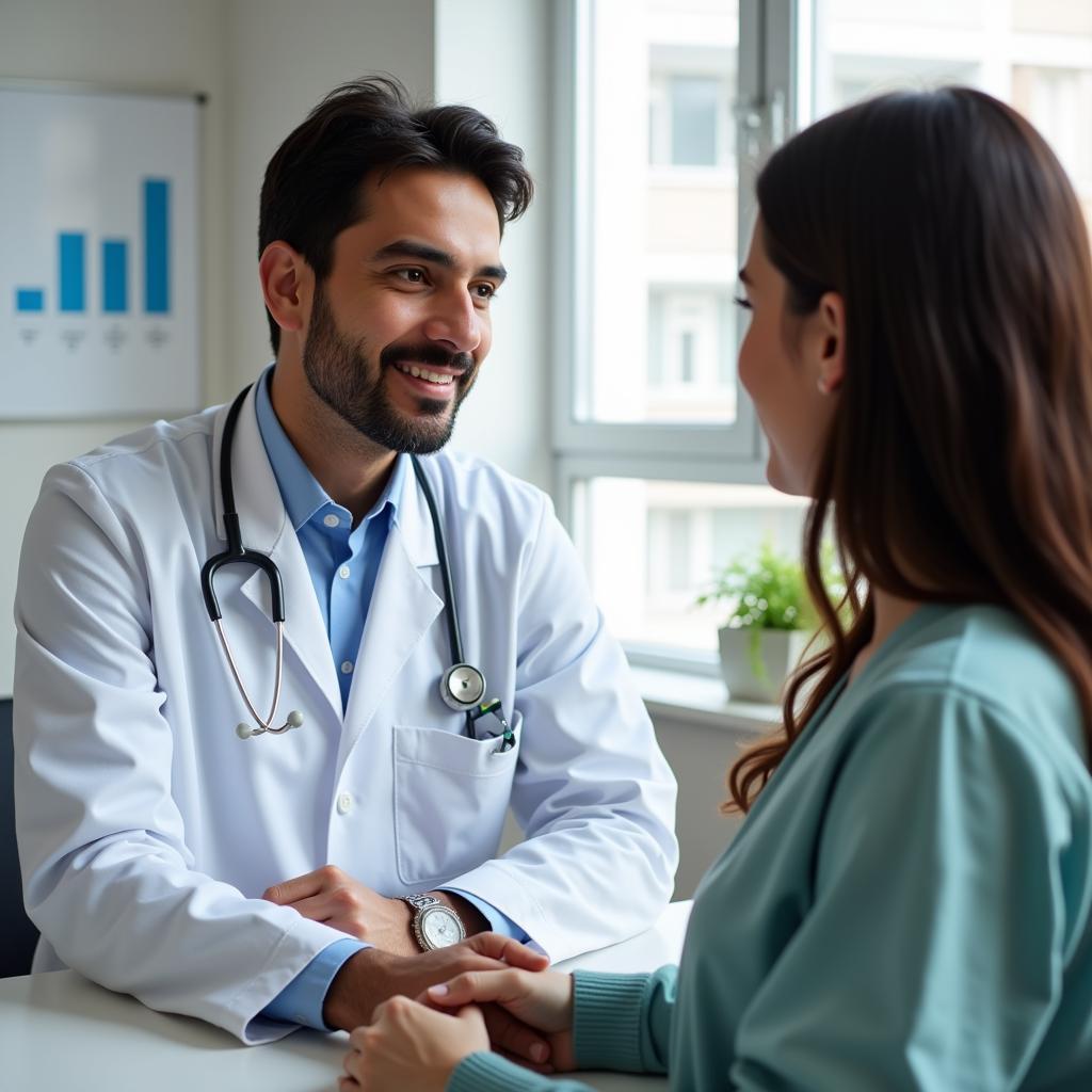 Pakistani Doctor and Patient Discussing Treatment Options