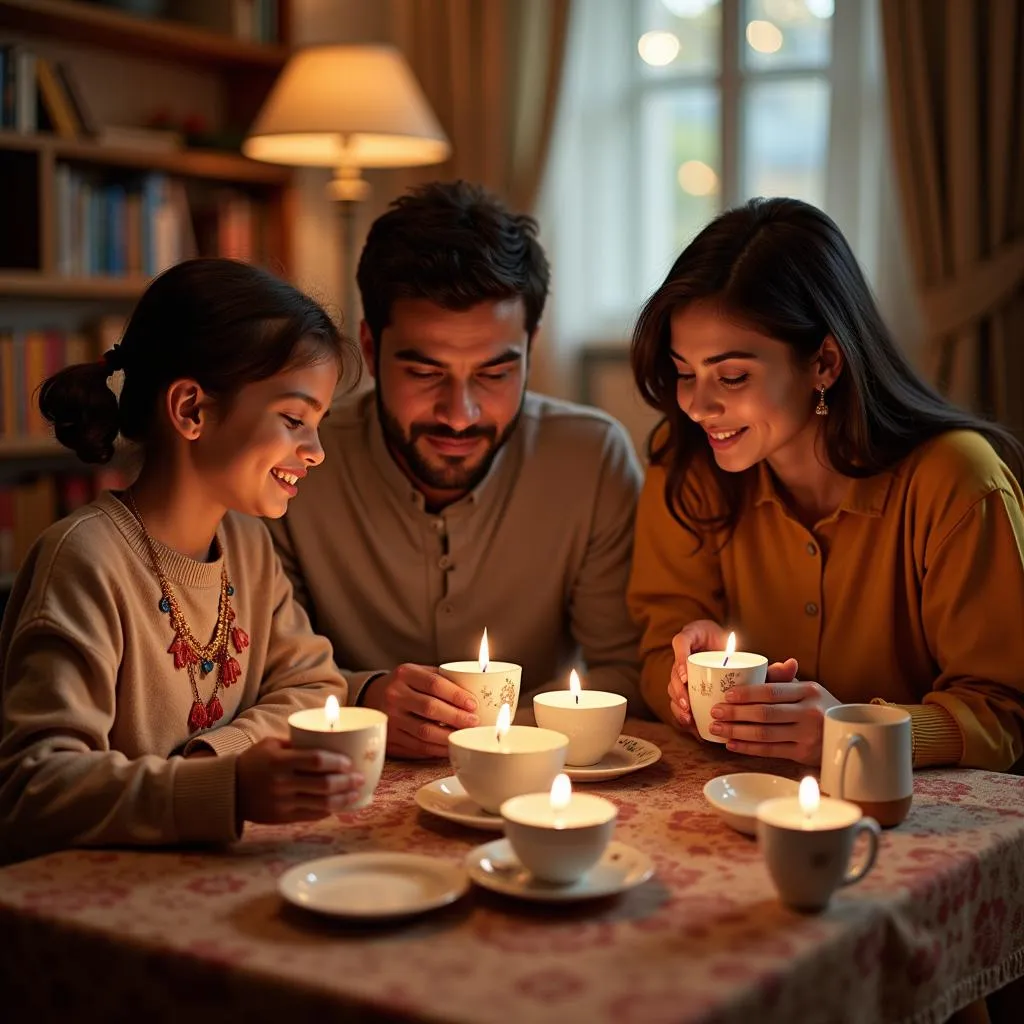 A Pakistani Family Enjoying Chai Together