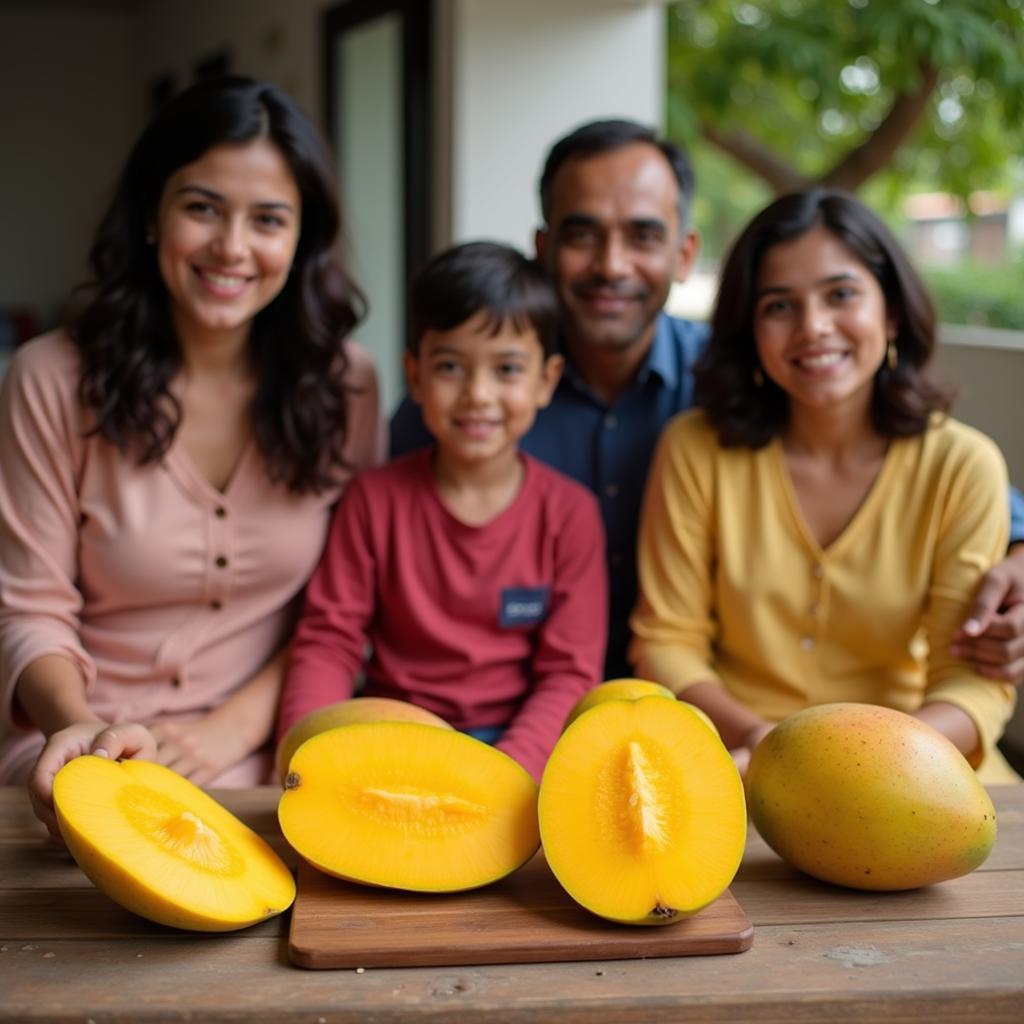 Family Enjoying Anwar Ratol Mangoes