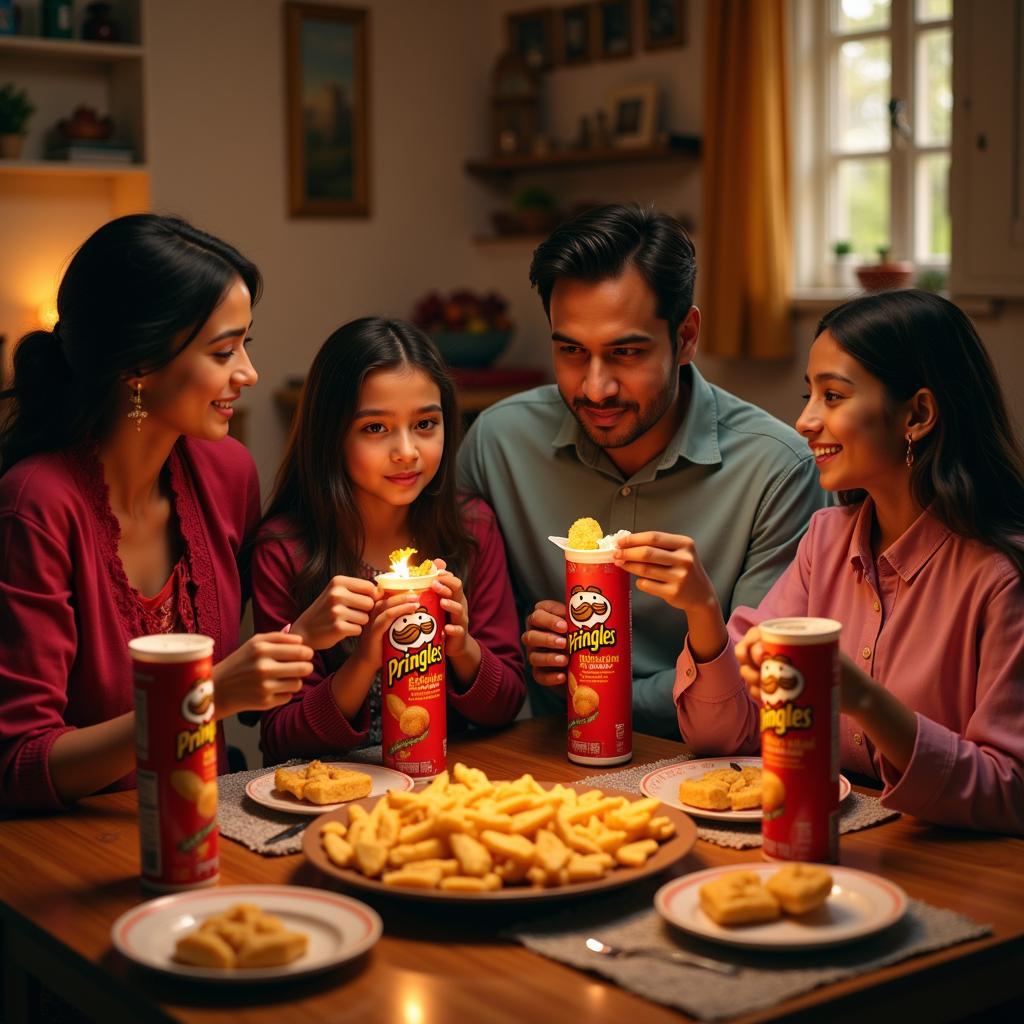 Pakistani Family Sharing Pringles