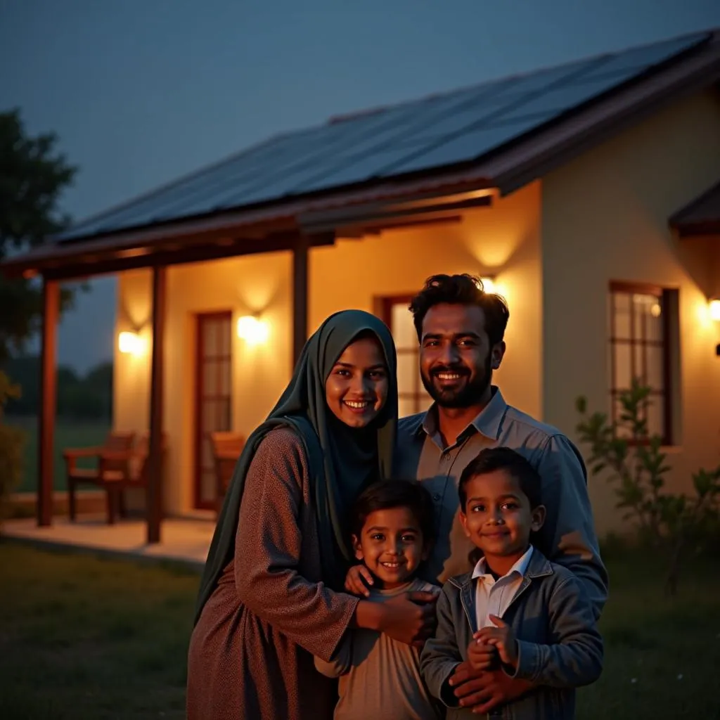 A Pakistani Family Enjoying the Benefits of Their Solar-Powered Home