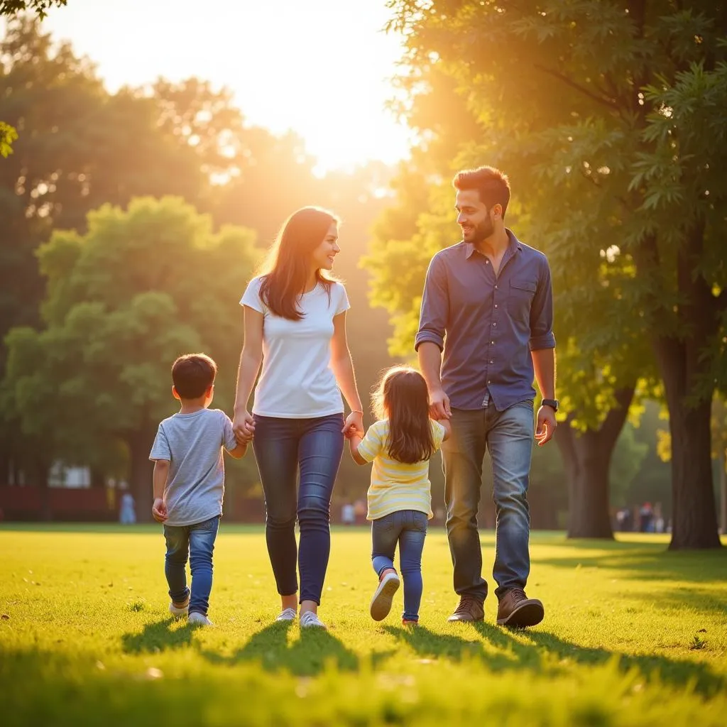 Pakistani Family Enjoying Sunshine