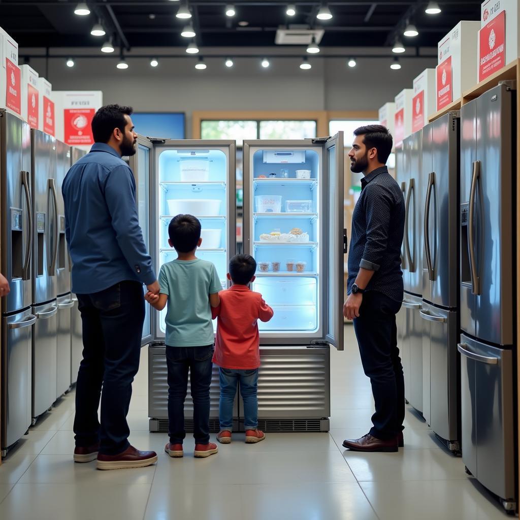 Pakistani Family Choosing a Refrigerator