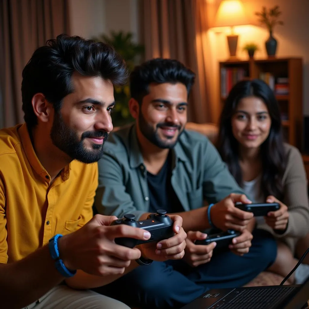 Pakistani gamers enjoying Xbox One gaming session