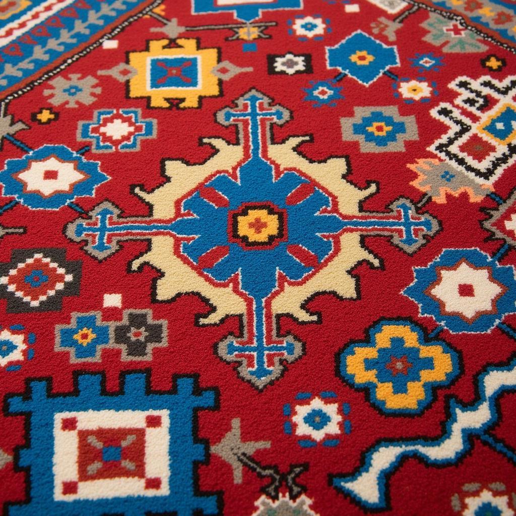 Pakistani Handmade Rug with Traditional Design