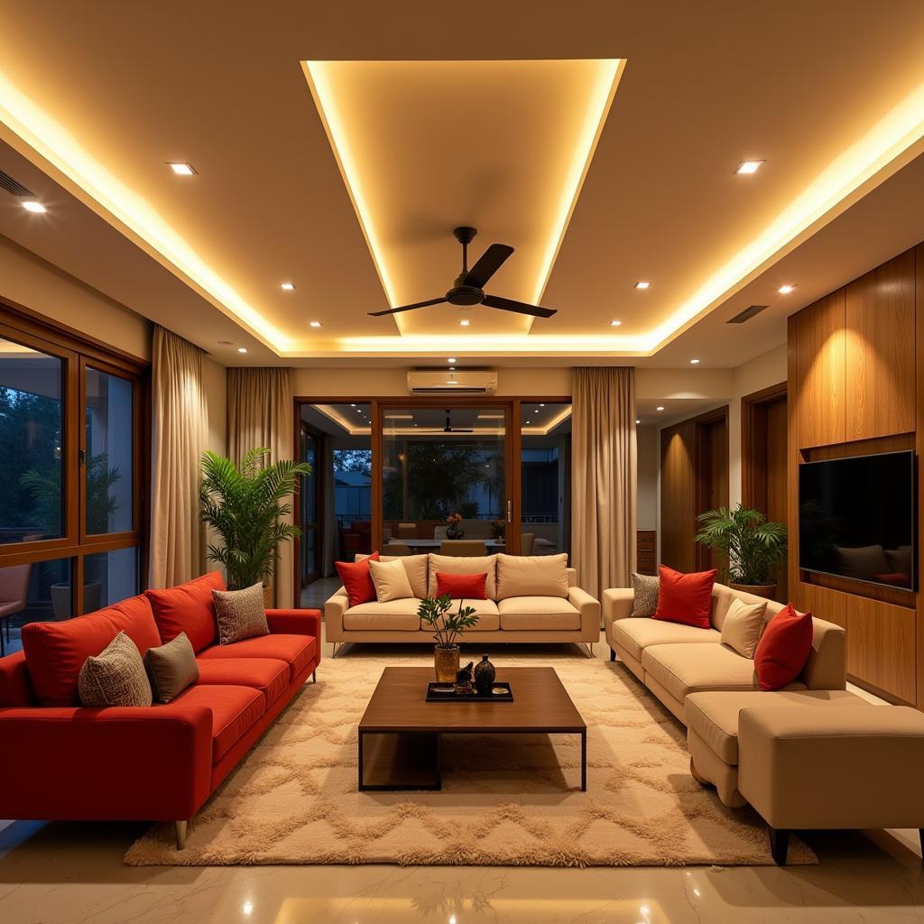 Modern Pakistani Home Illuminated with Warm LED Lighting