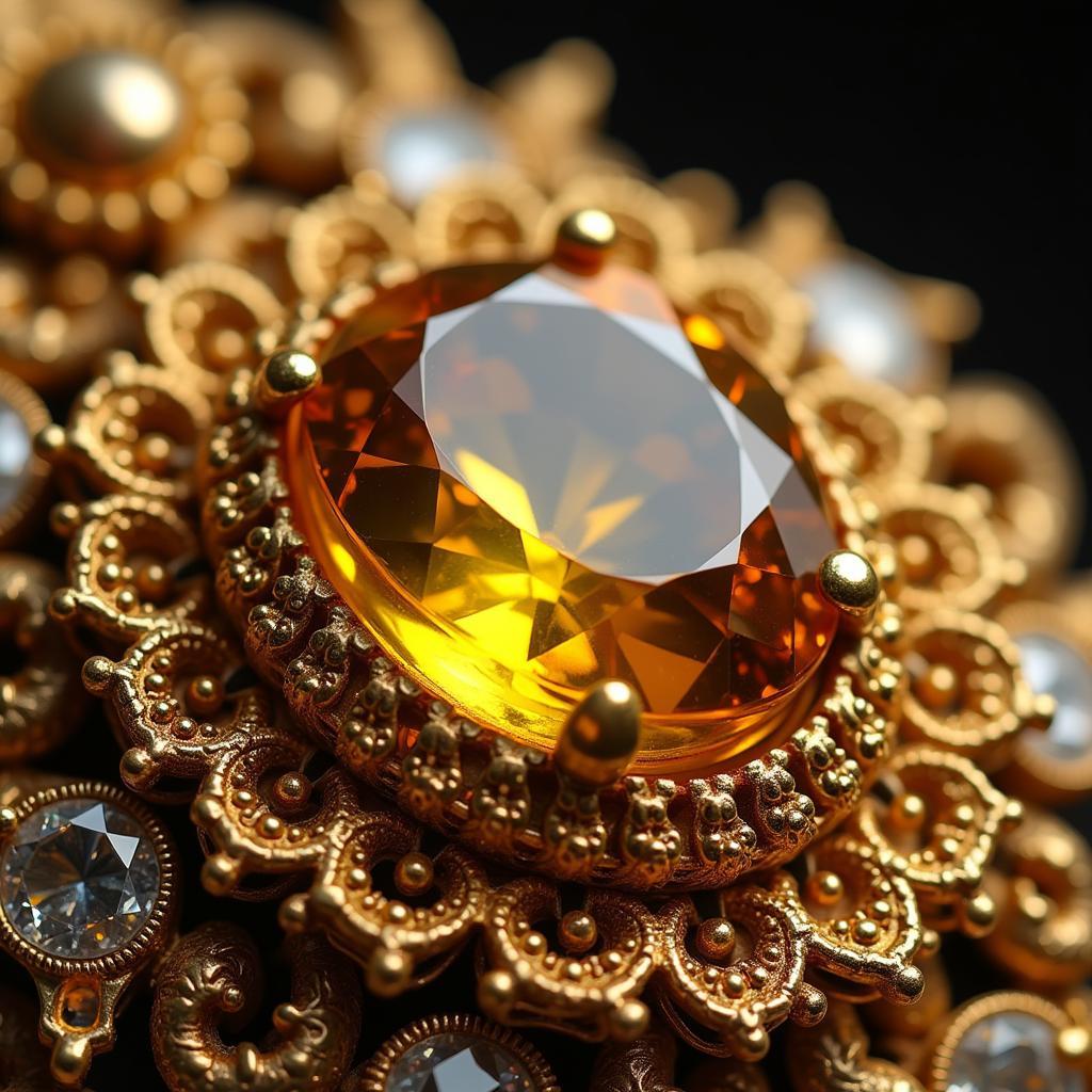 Pakistani jewelry featuring a yellow sapphire