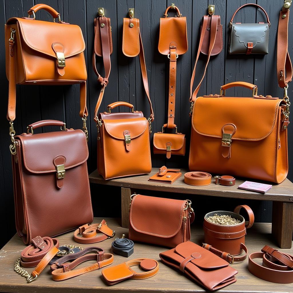 Pakistani Leather Goods Display