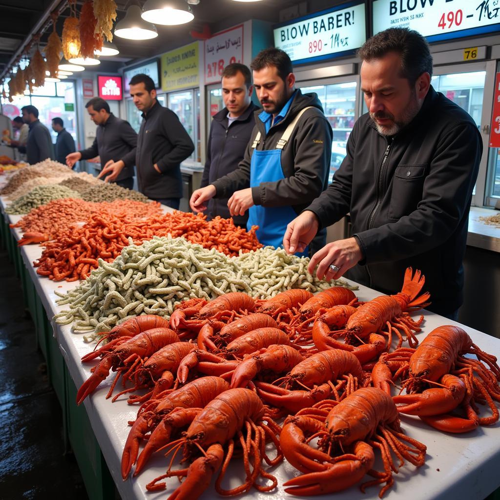 Pakistani Lobster Market Scene