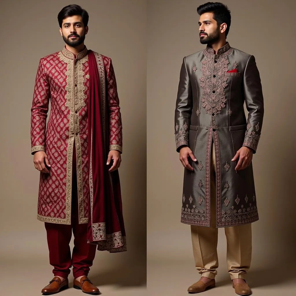 Pakistani Men in Traditional Sherwani