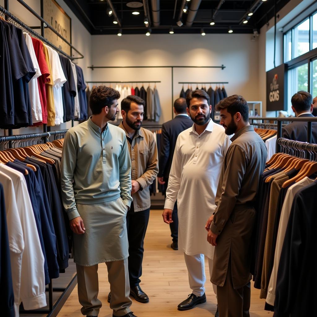 Pakistani Men Shopping for Clothes