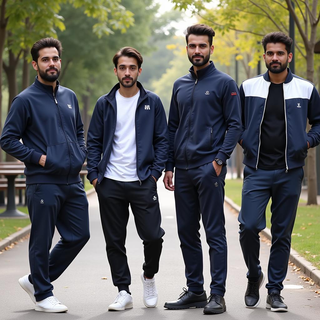 Men Sporting Trendy Tracksuits in Pakistan