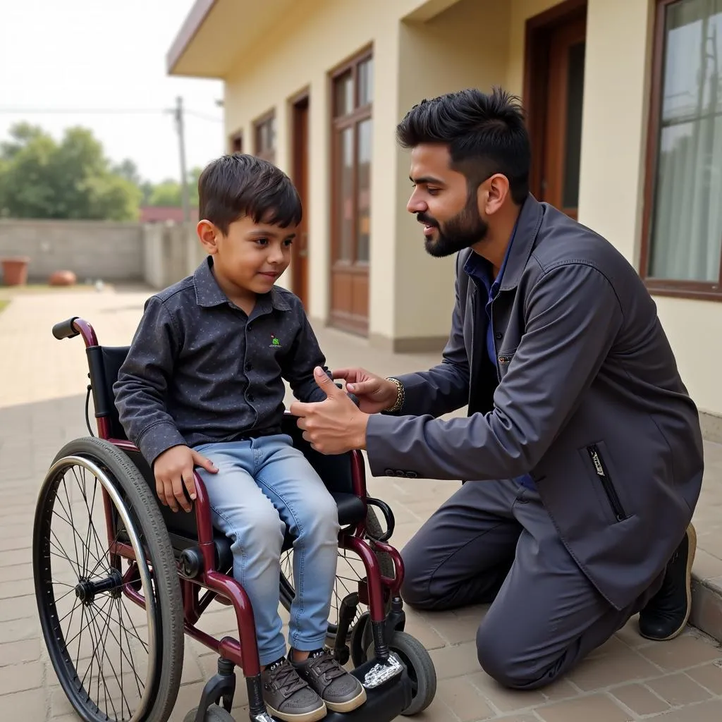 Pakistani NGO donating wheelchair