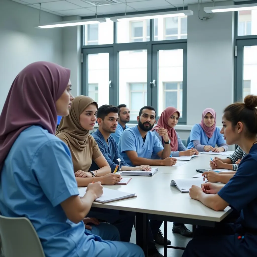 Pakistani Nursing Students Engaged in Classroom Learning