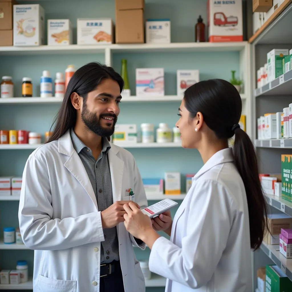 Pharmacist in Pakistan Giving Advice