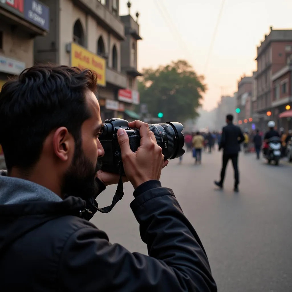 Pakistani Photographer Using a 35mm Lens