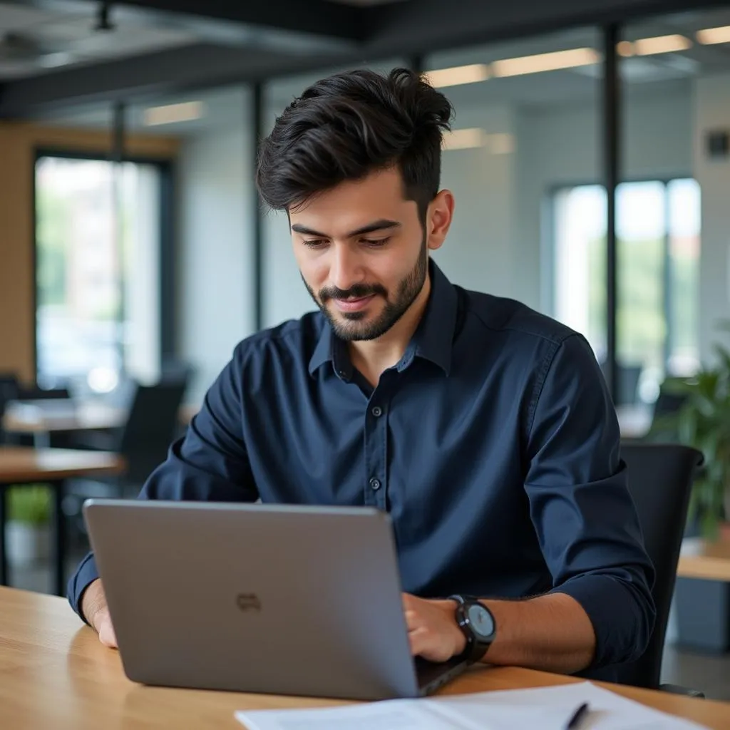 Pakistani Professional Utilizing the Dell 5520 Laptop