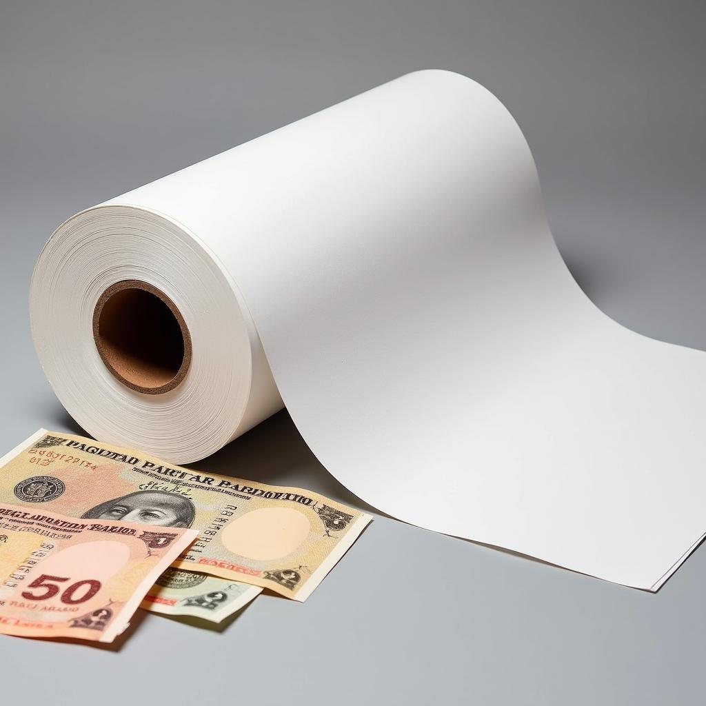 Pakistani Rupee banknotes and a roll of chart paper