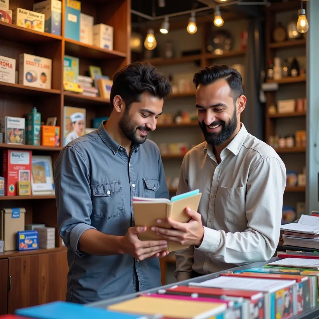 Shopkeeper Assisting Customer in Pakistan