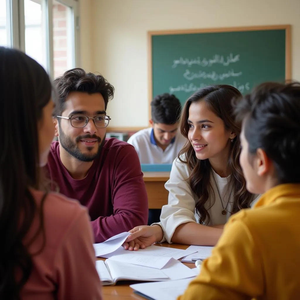 Pakistani Students Discussing Board Exams