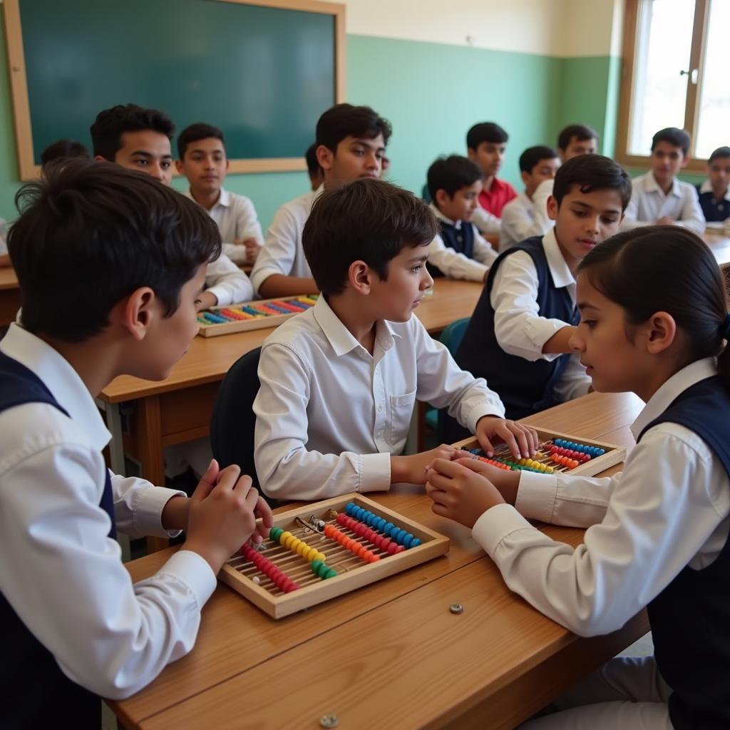 Pakistani Students Learning Abacus