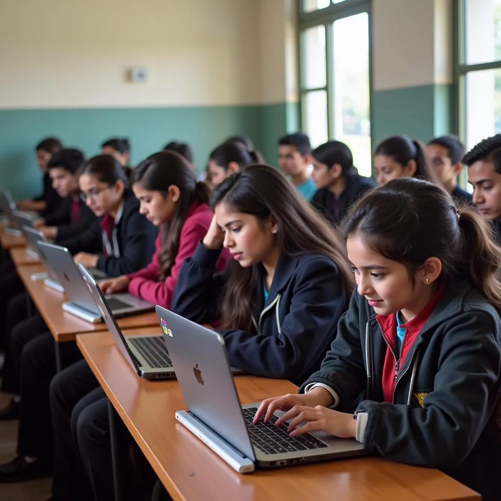 Pakistani Students Using Chromebooks