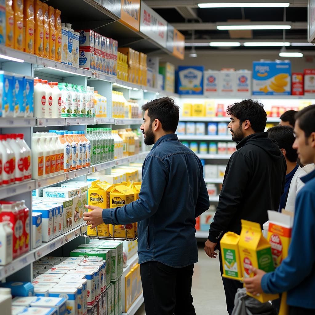 Dairy Aisle in a Pakistani Supermarket