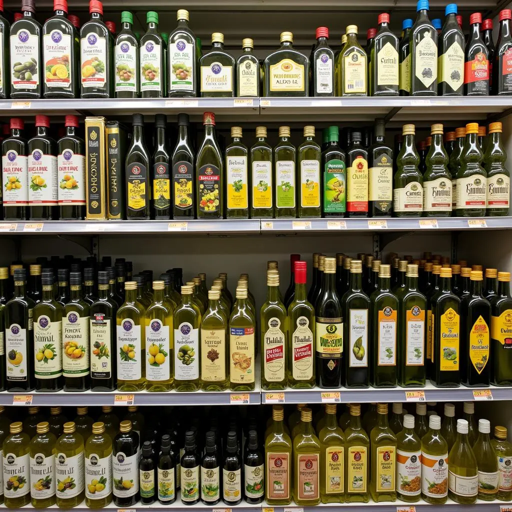 Olive oil on supermarket shelves in Pakistan