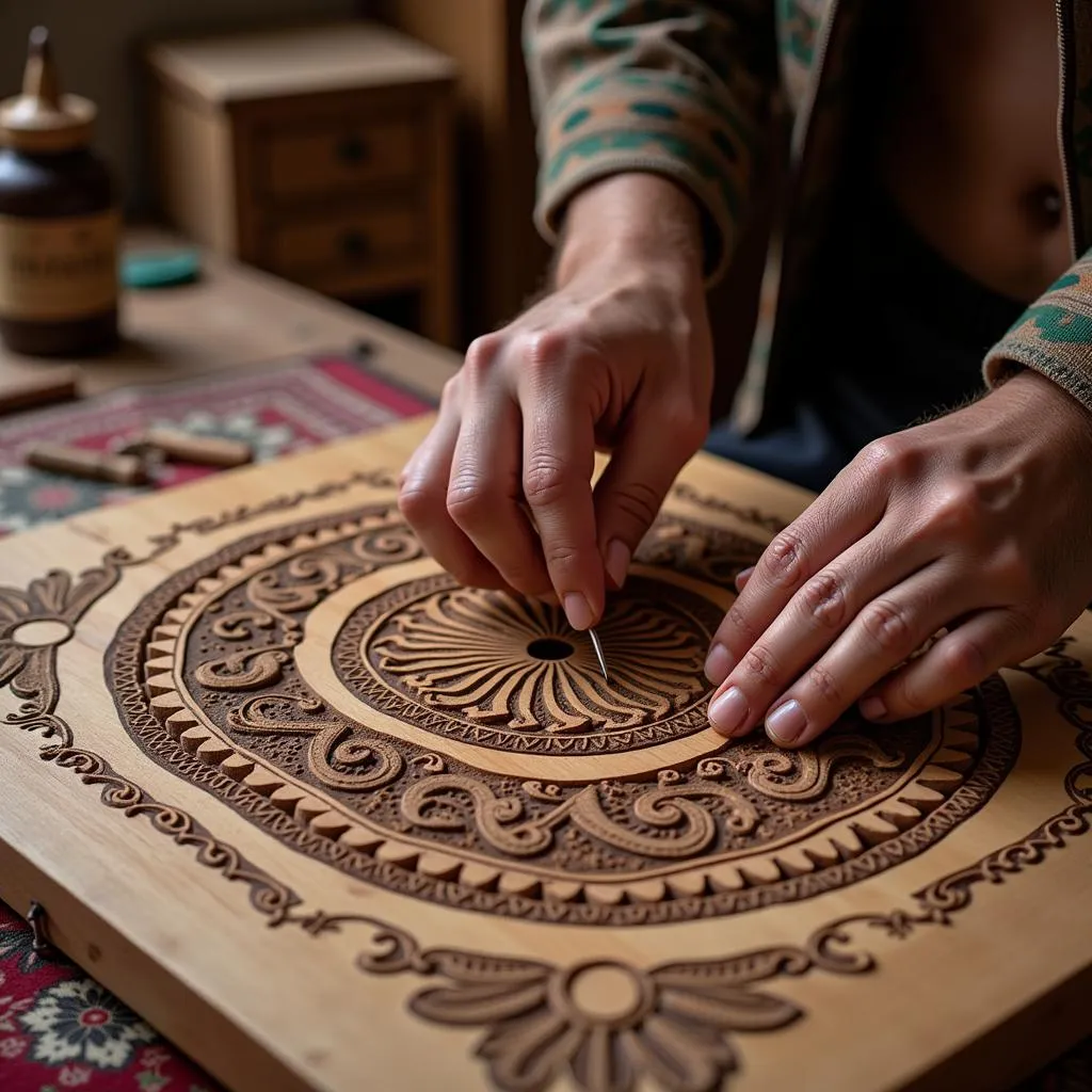 Pakistani Artisans Crafting Teak Wood Masterpieces