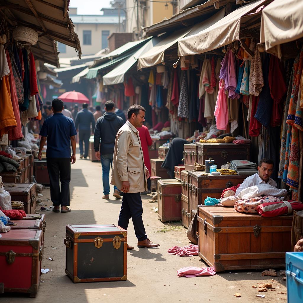 Pakistani Trunk Market Scene