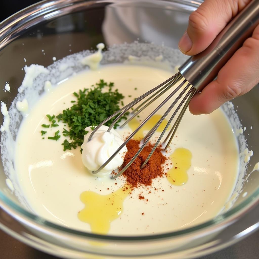 Preparing Pakistani White Sauce