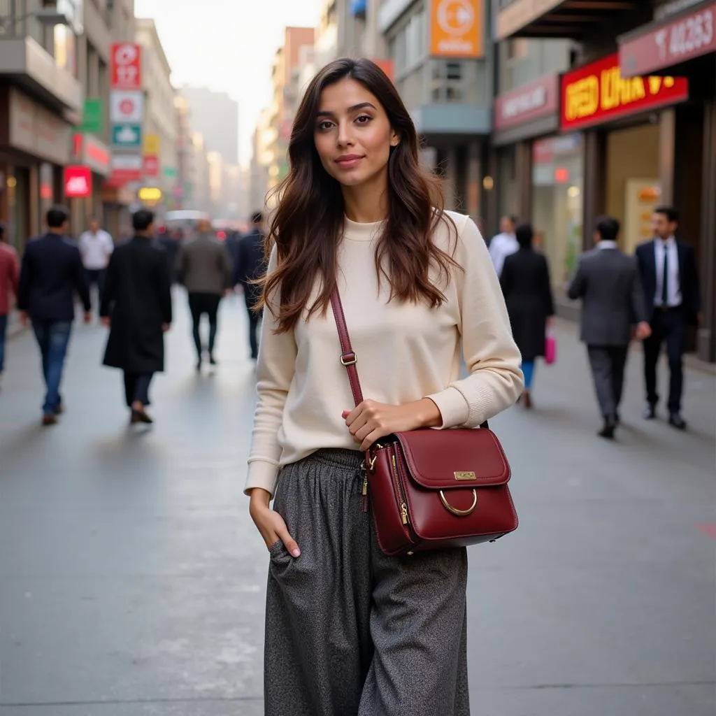 Pakistani Woman with Aldo Crossbody Bag