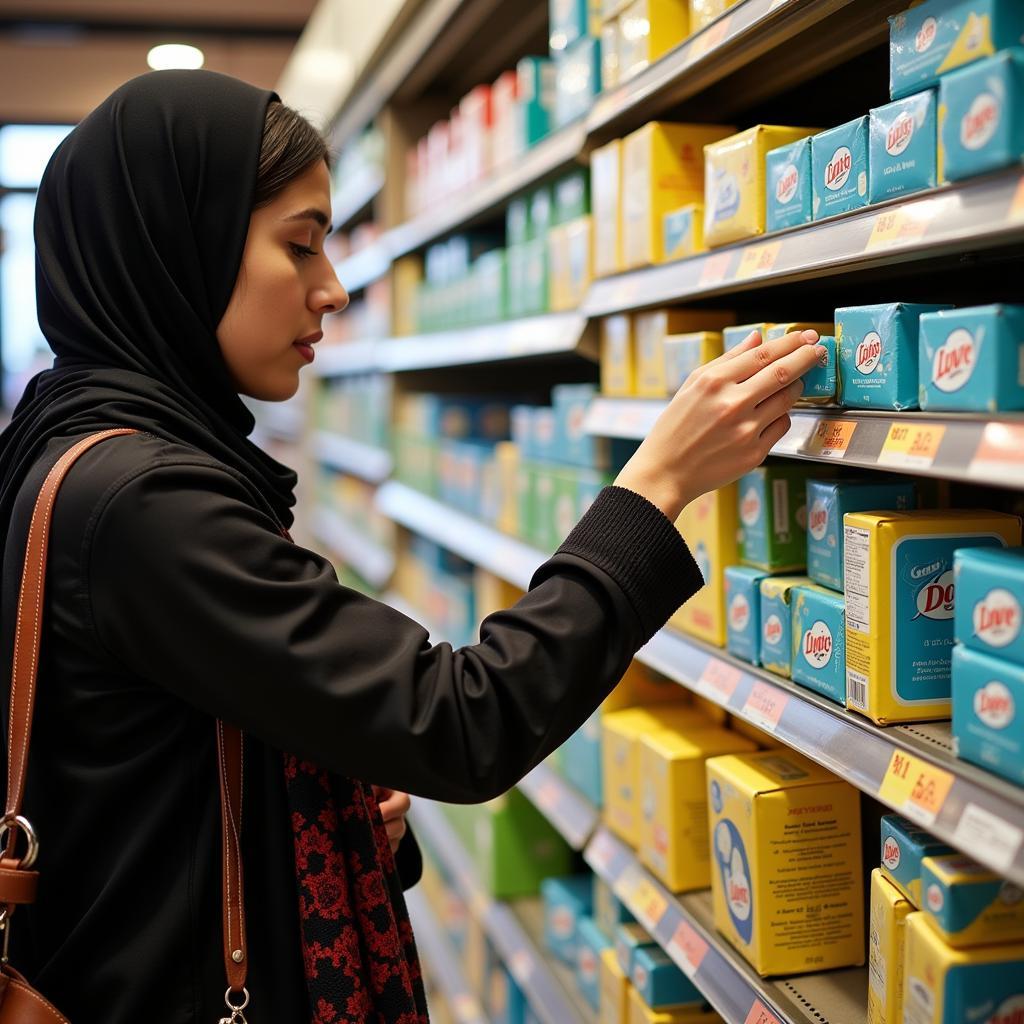 Pakistani Woman Choosing Soap