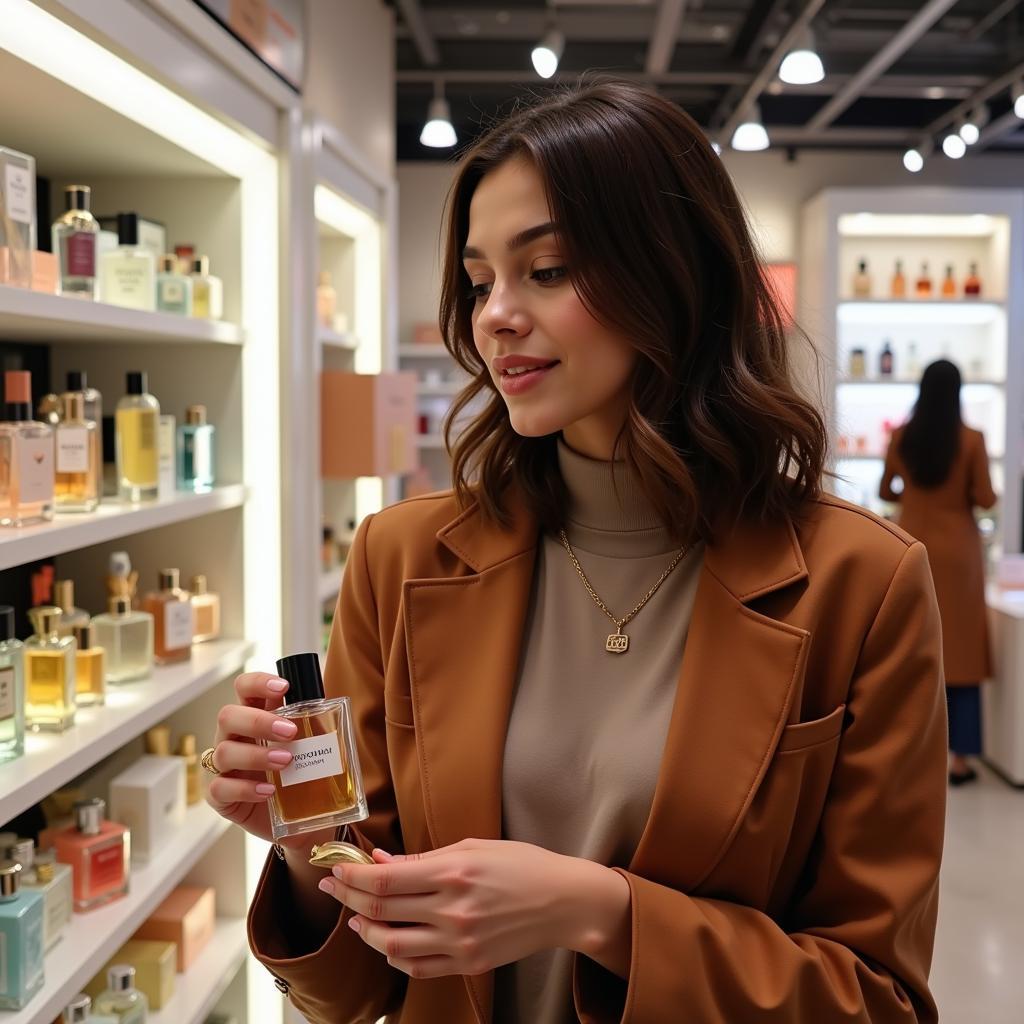 Pakistani Woman Testing Perfume