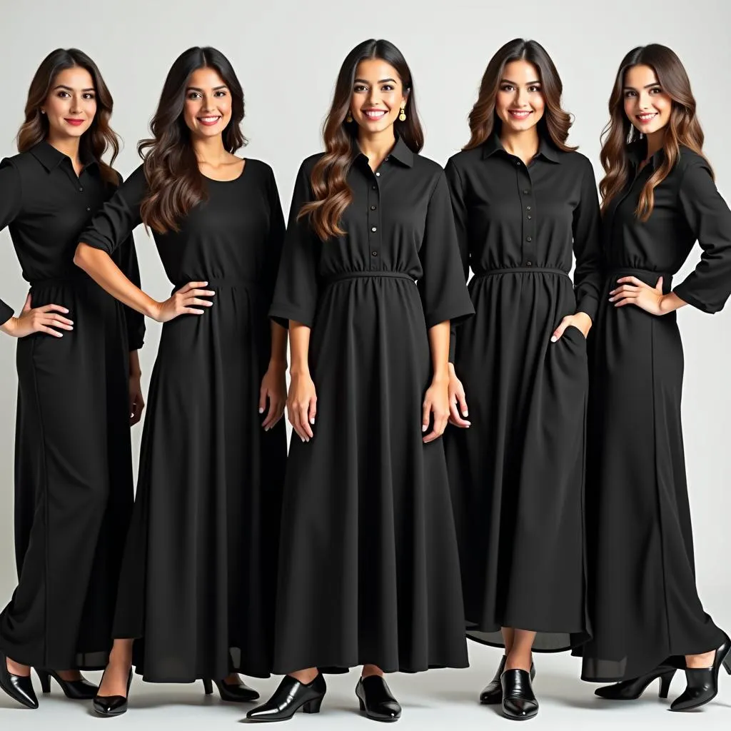 Pakistani Women in Black Frocks