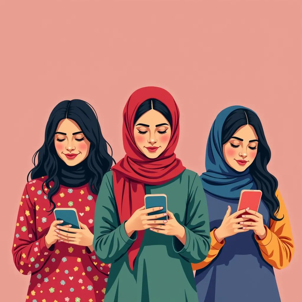 Pakistani Women Using Smartphones