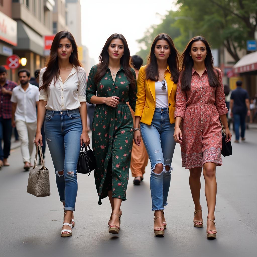 Women in Pakistan sporting stylish wedges