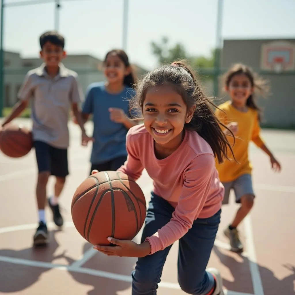 Pakistani Youth Playing Basketball