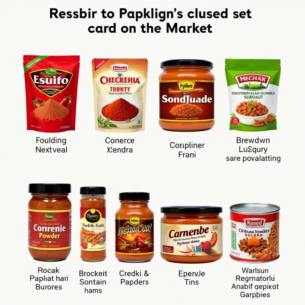 Various paprika powder packaging